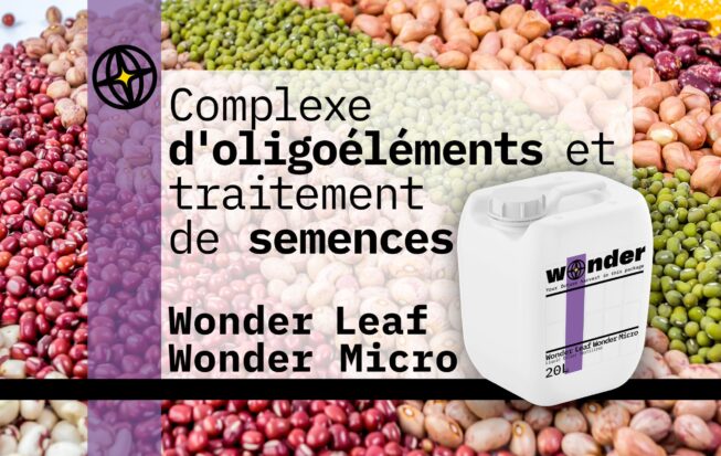 Bidon de micro engrais Wonder Leaf Wonder sur fond de légumineuses