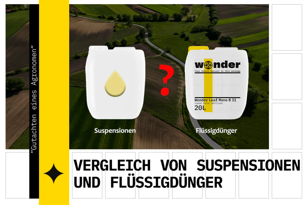 Vergleich von Flüssigdüngern und Suspensionen